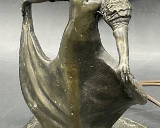 Emile Bruchon Bronze Art Nouveau Female Lamp