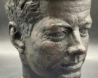 AUSTIN PRODUCTION 64 JFK Metal Bust on Wood
