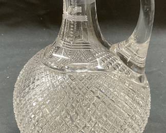112: Vintage Hand Cut Crystal Decanter Pitcher