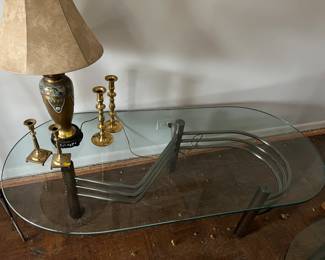 MCM with metal base coffee table
