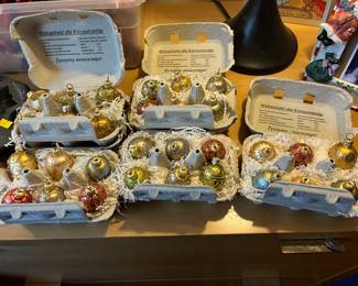 Smith and Hawken painted vintage ornaments