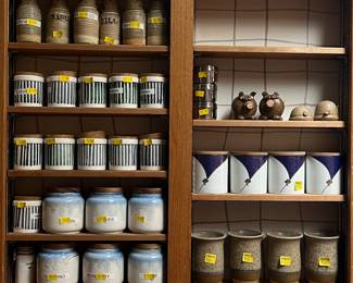 Ceramic stoneware cups and seasoning containers