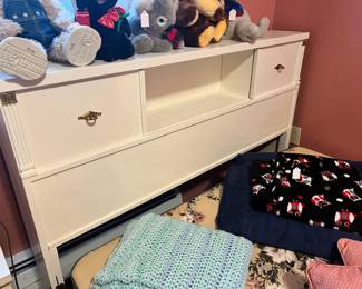 White Mid Century Twin Headboard