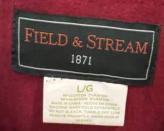 Field & Stream Men's Red Flannel Button Up Shirt – Size Large