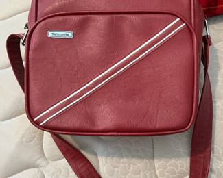 Circa 1970s Samsonite Red Messenger Carry On Shoulder Bag