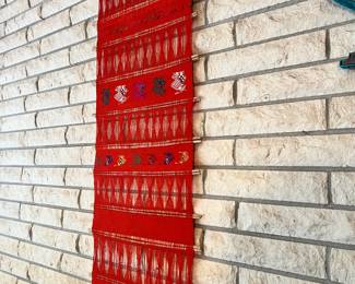 Red Woven Tapestry Wall Hanging