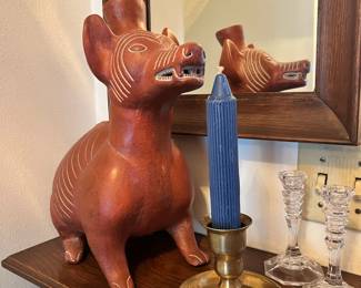 Pre-Columbian Inspired Reproduction Colima Dog Vessel