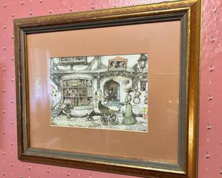 Framed & Matted Print "The Toy Shop” by Anton Pieck