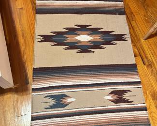 Brown, White & Blue Southwestern Rug