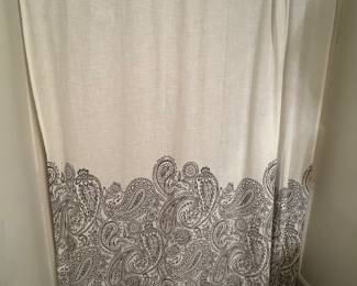 Linen ivory and grey shower curtain