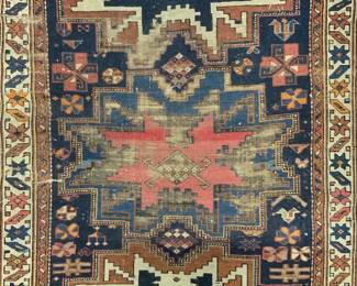 Vintage Handmade Wool Turkish Area Rug