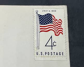 July 4th 1960 American Flag Stamp W/ Envelope