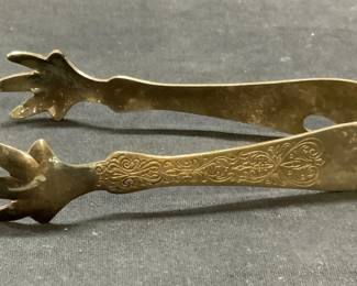 Vintage Silver Plated Claw Tongs