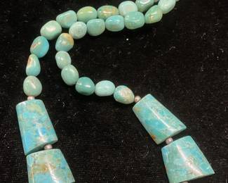 Vintage Costume Turquoise Beaded Necklace