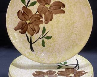 Set 5 Blue Ridge Pottery Ceramic Flower Plates