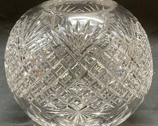 Vintage Hand Cut Crystal Rose Bowl Vase