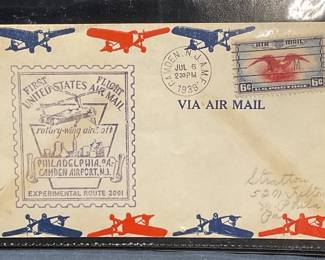 1939 Rotary Wing Experimental Flight Cover, Stamp