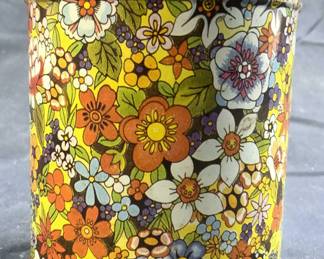 Vintage Floral Detailed Tin W Lid