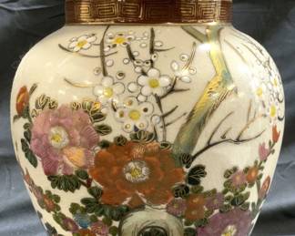 ANDREA BY SADEK Signed H Painted Asian Porc Urn