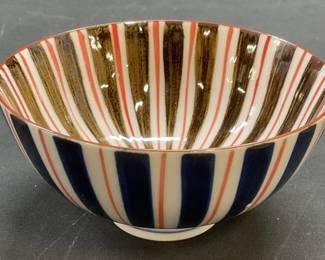 Sgn Asian Mino Ware Tokusa Porcelain Rice Bowl