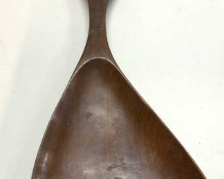 Carved Wooden Two Section Serving Tray Brown