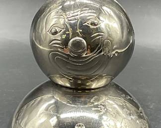RAIMOND Silver Plated Roly Poly Clown Bank