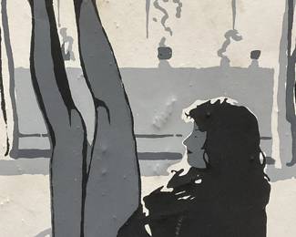 Signed Paula G Reclining Woman Serigraph 1982