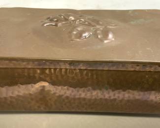 Vintage Footed Hammered Copper Keepsake Box