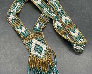 Vintage Multicolored Seed Beaded Necklace