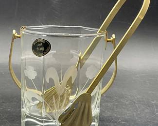 ARTE MURANO LINEA MARY Ice Bucket W/ Tongs, IT