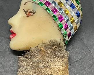 Vintage Art Deco Style Female Bust Brooch