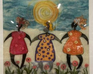 Signed Ann Elizabeth Larczak Three Women Collage