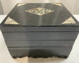 Vintage Multi Tier Asian Lacquered Box