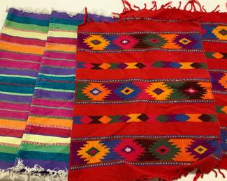 2 Pairs Table Placemats, Stripe + Southwestern