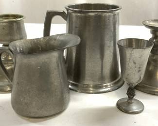 5 Vtg Tableware Eagles of Sheffield Eng Pewter +