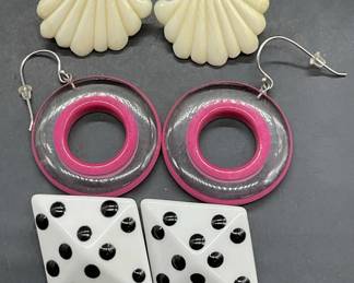 Lot 3 Vintage Geometric Form Earrings