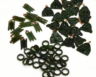 Lot of Jade Pendants & Rings