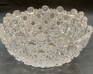 Antq ABP Hand Cut Glass Square Bowl