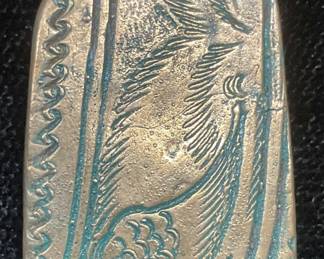 AFW Gold Tone Etched Pendant Necklace