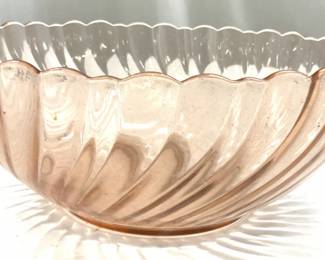 Scallop Pink Depression Glass Bowl