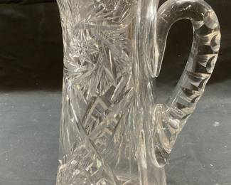 Vintage Heavy Cut Crystal Pitcher