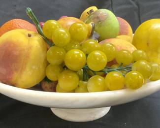 Marble Fruit Bowl & Stone Fruit