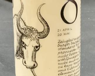 Signed Taurus Porcelain Vessel