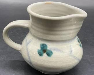 Artist Signed Vintage Handmade Pottery Creamer