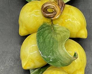 Artist Signed Lemon Figural Pottery Wall Hanging