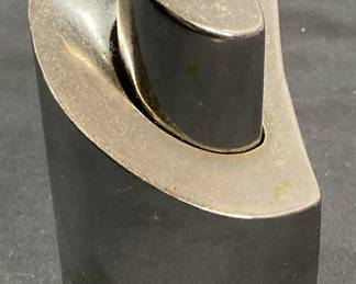 Vtg Silver Tone Heart Salt & Pepper Shakers