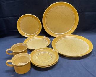 Set 8 MCM Mustard Yellow Ceramic Tableware