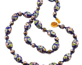 Vintage Cloisonne Bead Necklace