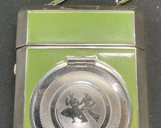 Vtg Terri Green Bakelite Vanity Case Compact