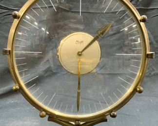 KIENZL SUPERIA 8 Art Deco Gilt Metal & Gls Tbl Clk